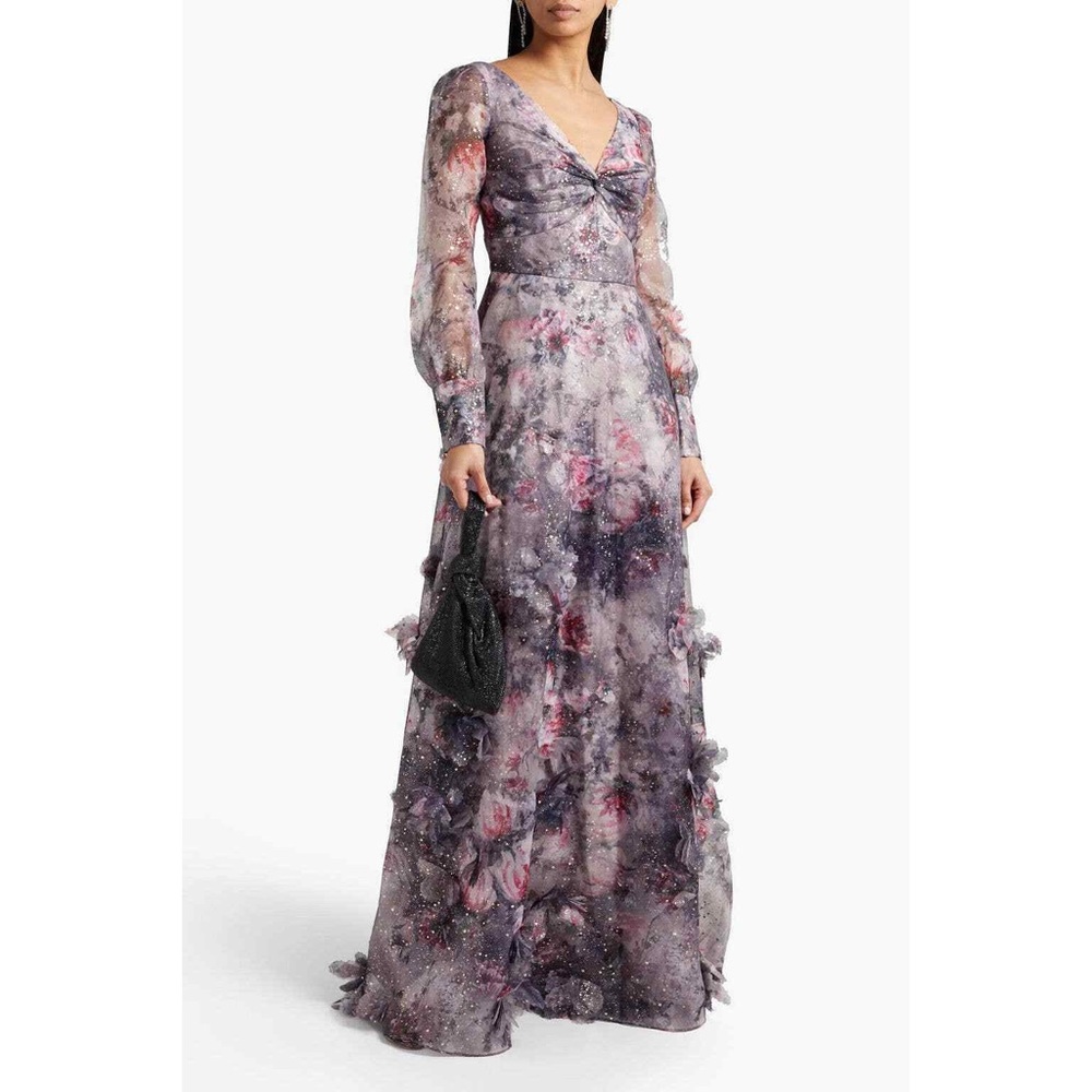 Marchesa Notte 3D flowers dress